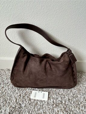 COACH 9476 Vintage brown soft Suede Leather bag
